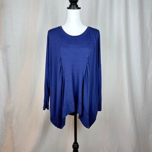 Working Overtime Blue Long Sleeve Knit Shirt